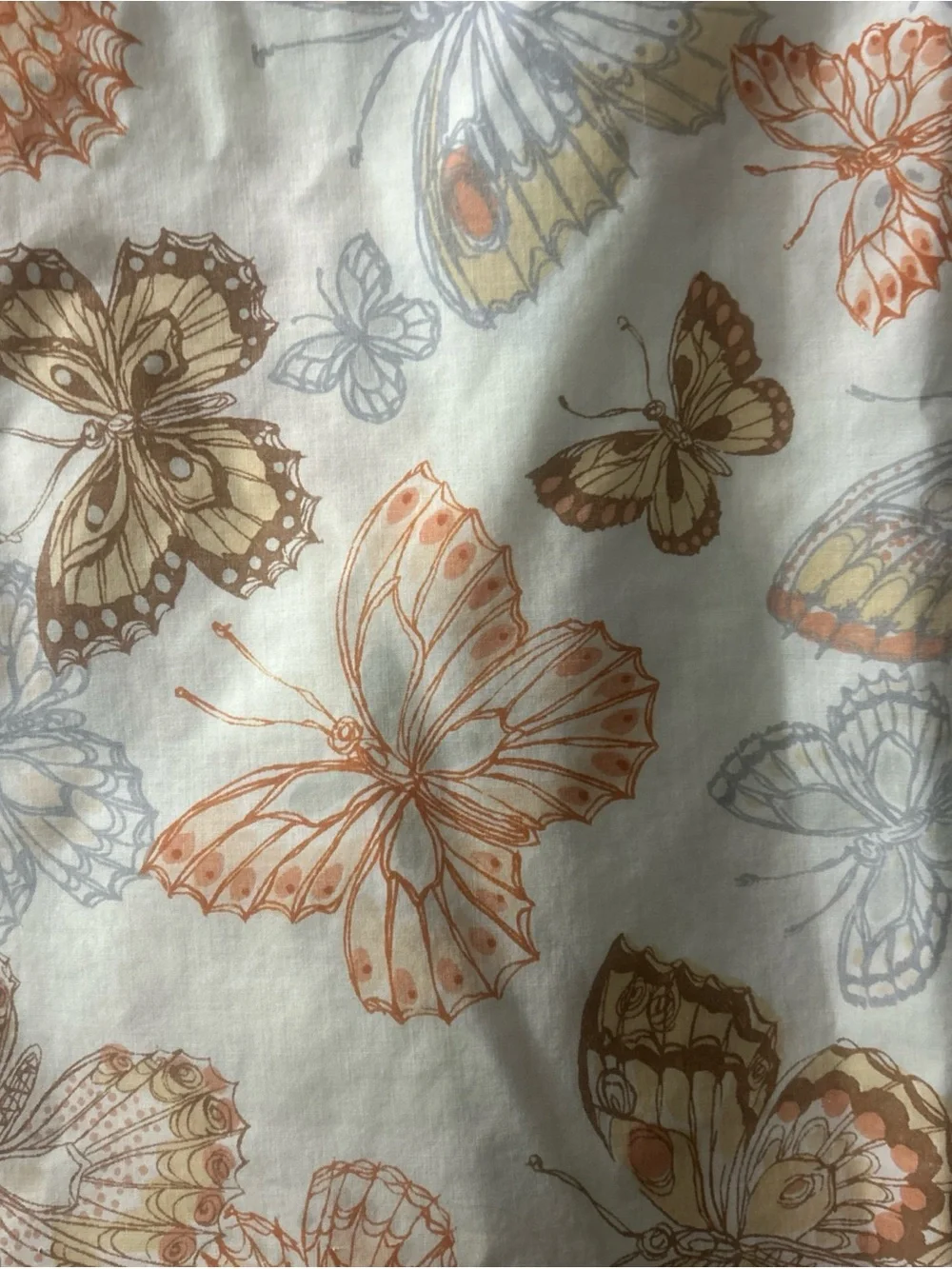 2-Vintage Burlington No Iron Percale Amari Butterfly Standard Pillowcase